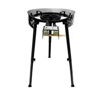 Gas Burner With 2 Rings 58 cm Black