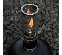 Gas Camping Lantern, Portable Outdoor Gas Lamp with Adjustable Flame, Mini Camping Light for Hiking, Fishing, Tent, Emergency, Aluminium Alloy & Stainless Steel, 98g (Black)