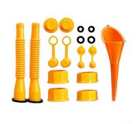 Gas Can Nozzle Package with Funnel and Flexible Discharge Tube for Improved Fuel Flow Compatible with Standard Tank Openings