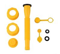 Gas Can Nozzle Replacement Kit for 1-Gallon to 10-Gallon Fuel Cans - Spill-Proof Flexible Spout with Threaded Hex Nut, Rubber Washers & Vent Covers