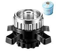 Gas Cartridge Adapter Compatible with Campingaz CV Easy Clic Screw Valve, Transition from Bayonet Lock to 7/16 Inch Screw Thread Connection, Gas Adapter Connection for Outdoor Cooker Accessories