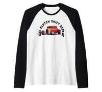 Gas Clutch Shift Repeat Funny Classic Hotrod Car Design Raglan Baseball Tee