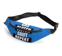 Gas Clutch Shift Repeat Printed Crossbody Fanny Pack Fashion Waist Bag with Adjustable Strap for Men Women