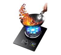 Gas Cooker 1 Burner,5.2KW Nine-cavity High-fire Timer,Tempered Glass Cast Iron Pot Rack,with Flameout Protection,for Natural Gas/liquefied Petroleum Gas(NG)
