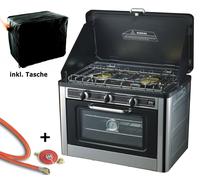 Gas cooker 2 flame camping stove with oven with lid oven gas grill gas stove