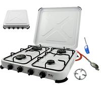 Gas Cooker 4 Burner Camping Stove Gas Stove 5.5 KW with Lid Cooktop
