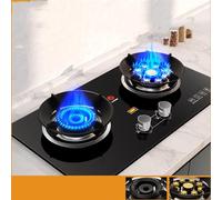 Gas Cooker - Gas Stove, 2 Burners Gas, Home Kitchen Stove Portable Gas Stove, Tempered Glass Ignition Camping Double Burner LPG/NG, 5.2KW (Color : PLG)