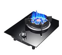 Gas Cooker Single Burner 33CM Built-in Gas Hob for Kitchen Cooking, Compact Design with FFD and Cast Iron Pan Supports, Energy Class A