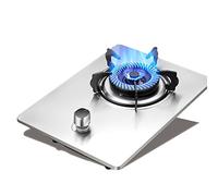 Gas Cooker Single Burner 33CM Built-in Gas Hob for Kitchen Cooking, Compact Design with FFD and Cast Iron Pan Supports, Energy Class A