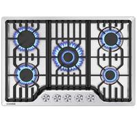 Gas Cooktop 12 inch, Bulit-in Gas Stove Top with 2 Burner, 12 Inch NG/LPG Convertible Cooktops, Dual Burner Propane Cooktop with Thermocouple Protection, Stainless Steel