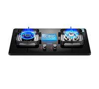 Gas Cooktop - 2 Burners, 5.2KW 9 Chambers High Flame, Tempered Glass, Accidental Flame Out Protection, Thickened Square Stainless Steel Cooktop (Size : NG)