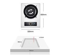 Gas Cooktop 32cm, 9 Chambers Timed High Flame, Silver Tempered Glass Cast Iron Pot Holder, For Home Kitchen, Freestanding Stove Camping Outdoors (Size : NG)