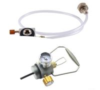 Gas Cylinder Adapter Kit Silver Compact DIY Repair | Lightweight aluminium alloy, compact 13cm size, portable storage, ideal for home DIY projects