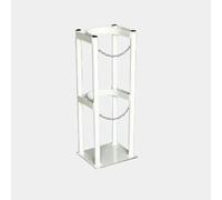 Gas Cylinder Bracket - 8/10L Nitrogen, Acetylene, Hydrogen Storage Rack with Chain & Screws, Laboratory Tank Holder, Extinguisher Support, White, 9.8in/25cm