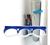 Gas Cylinder Bracket Oxygen Bottle Tank Holder Wall Mounted 1/ 2/ 3 Bottles, Fixed Steel Storage Bracket Gas Cylinder Storage Rack with Screws and Safety Chain Suppor, Nitrogen Tanks Stand(95cm long -
