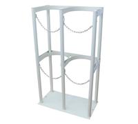 Gas Cylinder Bracket Shelf for 8/10L Nitrogen, Acetylene, Hydrogen Tanks - Lab Cylinder Holder with Chain & Screws, 17.7in/45cm, White Storage Rack