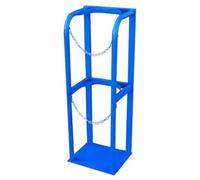 Gas Cylinder Fixed Shelf Holds 1 2 3 4 Oxygen Tank, Floor Mount Portable Oxygen Tank Carrier/Oxygen Cylinder Storage Rack, with Screws and Safety Chain(Blue,31x30x100cm)