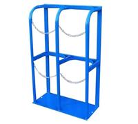 Gas Cylinder Fixed Shelf Holds 1 2 3 4 Oxygen Tank, Floor Mount Portable Oxygen Tank Carrier/Oxygen Cylinder Storage Rack, with Screws and Safety Chain(Blue,60x30x100cm)
