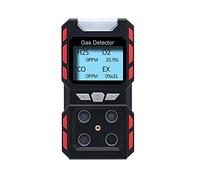 Gas Detector GiiHoo 4 Gas Leak Detector for H2S, O2, CO and EX Portable Visual Gas Monitor with Sound Light Vibration LCD Display, Rechargeable Multi Gas Detector Meter
