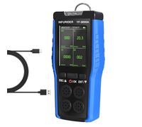 Gas Detector, H2S Detector H2S 0-100PPM, CO 0-1000PPM Gas Monitor, LEL 0-100%, O2 0-30% VOL Leak Detector, ±5% FS Flue Gas Tester with Alarm