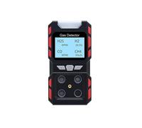 Gas Detector, Industrial 4 In 1 Multi Gas Leakage Sensor CO H2S O2 CH4 EX Combustible Gas Detector Monitor Human Voice Prompt Alarm for Home and RV(Gas Alarm Black)