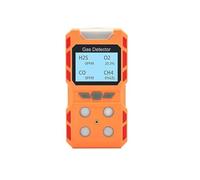 Gas Detector, Industrial 4 In 1 Multi Gas Leakage Sensor CO H2S O2 CH4 EX Combustible Gas Detector Monitor Human Voice Prompt Alarm for Home and RV(Gas Alarm Yellow)