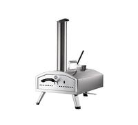 Gas Duel Fuel - Pizza Oven Outdoor 12 Inch Wood Pellet and Gas 2 in 1 -Portable Wood Fired Pizza Oven with Paddle and Cover in Black, BBQ Oven & Smoker, Stainless Steel Foldable Legs
