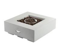 Beliani Gas Fire Pit Hekla Concrete Light Grey, Grey