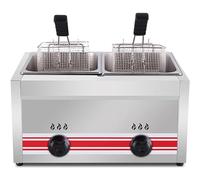 Gas Fryer 10/20/30L, Stainless Steel LPG Fryer for Households and Commercial, Adjustable Firepower, Countertop with Basket (B)