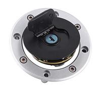 Gas Fuel Tank Cap Cover, Aluminum Gas Fuel Tank Cap Lock W/Key Motorcycle Accessories Fit Motorbike Accessories