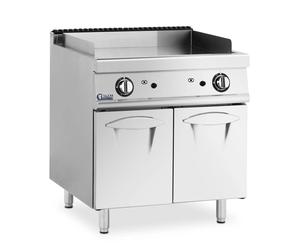 Gas Griddle 12 kW Smooth 50 300 °C Propane / LPG / Natural gas Base Cabinet Royal Catering - Gas Griddles by Metallic silver