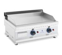 Gas Griddle 60 x 40 cm Smooth 2 x 3,100 W Natural gas 20 Mbar - Gas Griddles by Royal Catering Silver