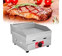 Gas Griddle LPG Commercial Stainless Steel Heavy Duty Restaurant Outdoor Griddle Gas Baking Plate Burger Grill Large Non-Stick Burners Flat Hot Plate and Can Cook for Medium to High Volumes,718