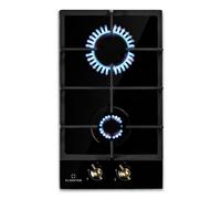 Gas Hob 30 cm 2 Burner Double Glass Ceramic Gas Cooker Hob Gas Burner Hob Black
