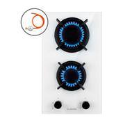 Gas Hob 30 cm 2 Burner Glass Ceramic Double Gas Cooker Hob Gas Burner Hob White
