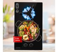 Gas Hob 30 cm 2 Burner Hot Plate Glass Ceramic Gas Cooker Gas Burner Hob Black