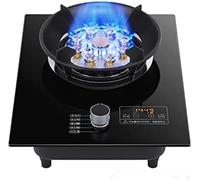 Gas Hob 33cm Built-in Gas Hob , 7.0KW Nine-cavity Firepower Ring Wok Burner, Black Tempered Glass Table-Top Cooking ,NG/LPG Convertible Gas Stove Cooktop Hob With Auto Pulse Ignition For Home Kitc