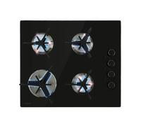 Gas Hob 60 cm 4 Burner Glass Ceramic Double Gas Cooker Hob Gas Burner Hob Black