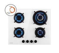 Gas Hob 60 cm 4 Burner Ring Glass Ceramic Gas Cooker Hob Gas Burner Hob White