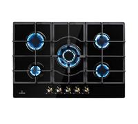 Gas Hob 74 cm 5 Burner Hot Plate Glass Ceramic Gas Cooker Gas Burner Hob Black