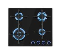 Gas Hob Stove Kitchen Electric Cooktop 4 Burner Glass Ceramic Energy Saver Black [EEK: Not Compliant]