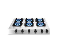 Gas Hob with 4 Burners - LPG/NG Dual Fuel, Pulsed Electronic Ignition - Stainless Steel Built-In Cooktop for Home and Professional Use