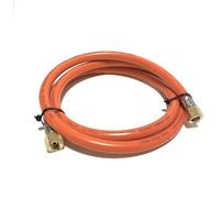 Gas Hose 80 cm, 1/4 Inch Left, Brass Fitting, Winterproof and Flexible, Orange - Ideal for Gas Grills, Heaters, Stools, Gas Cookers, Lamps and More (80 cm with Brass Fitting)