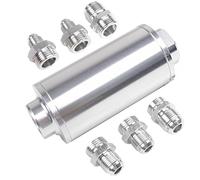 Gas Inline Fuel Filters 58MM Universal Fuel Filter Black Magnetized Aluminum Alloy Element for Car Modified