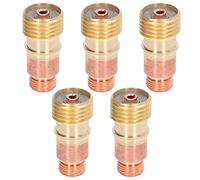 Gas Lens Collet Body Brass Copper 3/32in Welding Connector Replacement 5Pcs Set for WP17 18 26 Tig Welding Torch