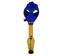 Gas Mask Bong - Adjustable to Fit Any Person - Novelty Gas Mask with Detachable Bong (Blue)