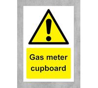 Gas meter cupboard warning location Safety sign - 1mm Plastic sign (200mm x 150mm)