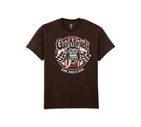 Gas Monkey Garage Flags & Badge Men's T-Shirt in Chocolate | Size: Small Gas Monkey Garage Chocolate S