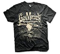 Gas Monkey Garage Garage Wrench Label Men T-Shirt Black L, 100% Cotton, Regular