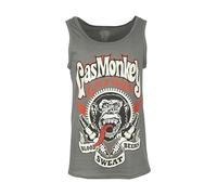 Gas Monkey Garage Men’s Official Grey Tank Top - Sleeveless Gym Vest - Muscle Fit Mechanics Style - Lightweight Summer Workout Shirt (UK, Alpha, L, Regular, Regular, Grey)
